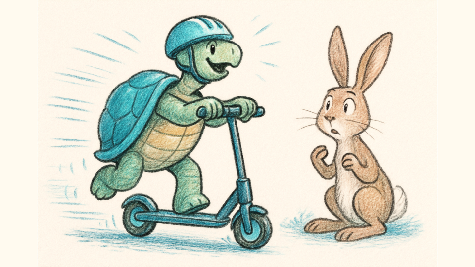 The Tortoise on a Scooter